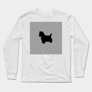 West Highland White or Westie Dog Lover Gift - Scandi Geometric Silhouette Long Sleeve T-Shirt